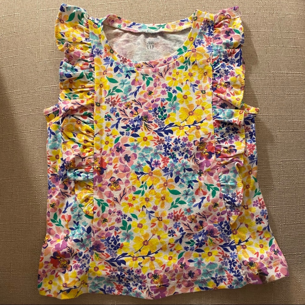 NWOT Baby Gap Floral Flutter Tank Top 18-24mo